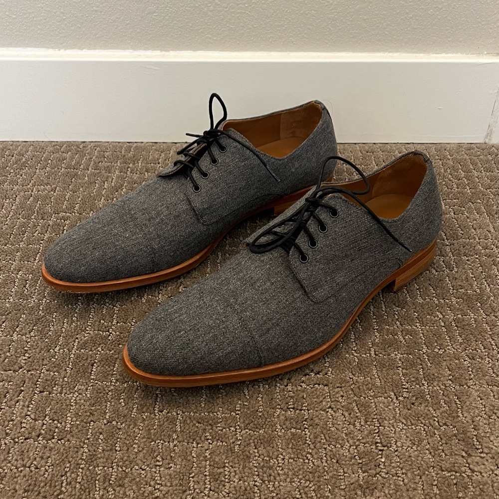 Men’s Taft Handcrafted Gray Oxford Dress Shoes Size 42 (Size 9 US)
